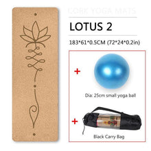 Load image into Gallery viewer, 6ft Yoga Mat Natural Cork TPE Fitness Mats With Position Line Pilates Meditation Exercise For Dropshipping Overseas Warehouse - Kala Mindfulness
