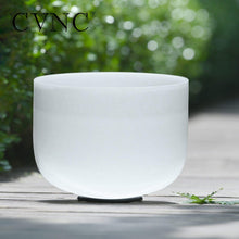 Load image into Gallery viewer, CVNC 8inch Note C/D/E/F/G/A/B Chakra Frosted Quartz Crystal Singing Bowl 8" Meditation + Rubber Stick Included - Kala Mindfulness