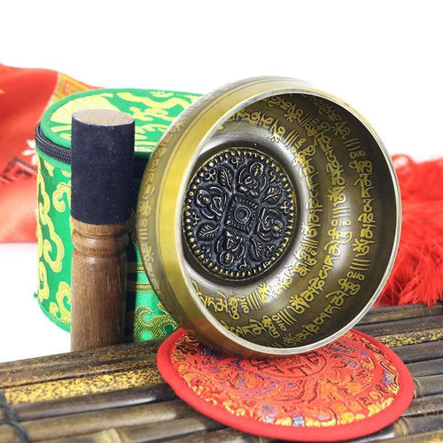 New Belief Singing Bowl Set Mindfulness Mantra Yoga With Mallet Gift Ornament Home Tibetan Chakra Healing Meditation nepal - Kala Mindfulness