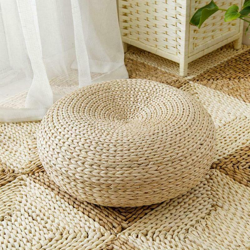 1 pc Meditation Cushion Tatami Cushion Round Straw Mat Chair Seat Pad Pillow Round Floor Tablemat Japanese-style Dropshipping - Kala Mindfulness